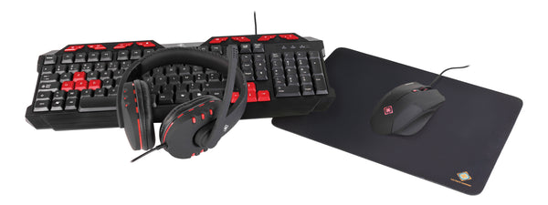 Deltaco Gaming 4-in-1 Gaming Kit incl. Headset, Keyboard, Mouse, Mousepad