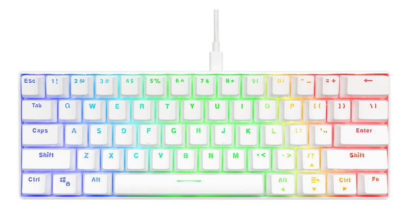 Deltaco Gaming White Line WK85R Mechanical Mini Gaming Keyboard, 60% Layout