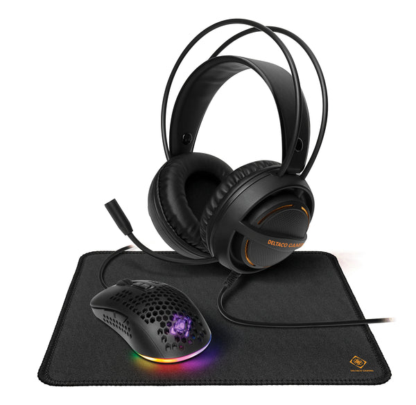 Deltaco Gaming 3-in-1 Lightweight Gaming Kit incl. Headset, Lightweight Mousepad