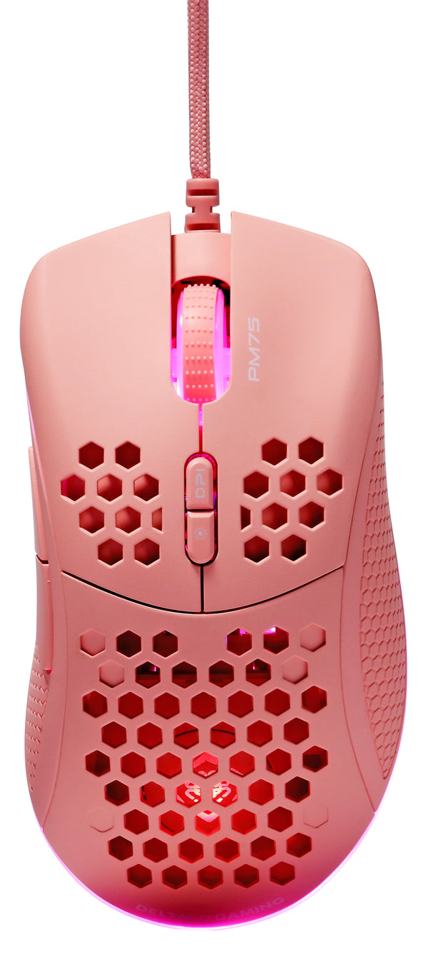 Deltaco Gaming Pink Line PM75 Lichtgewicht USB Gaming Muis met RGB verlichting