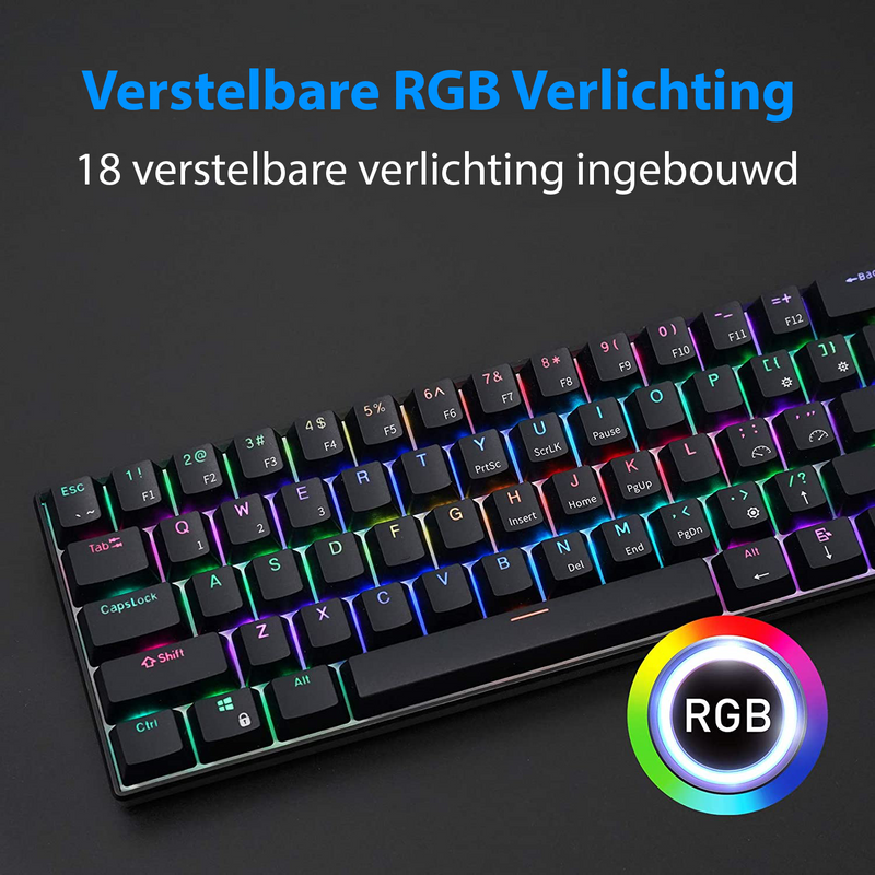 Royal Kludge RK61 - Hot-Swappable - Gaming Toetsenbord - Mechanisch - RGB - Zwart